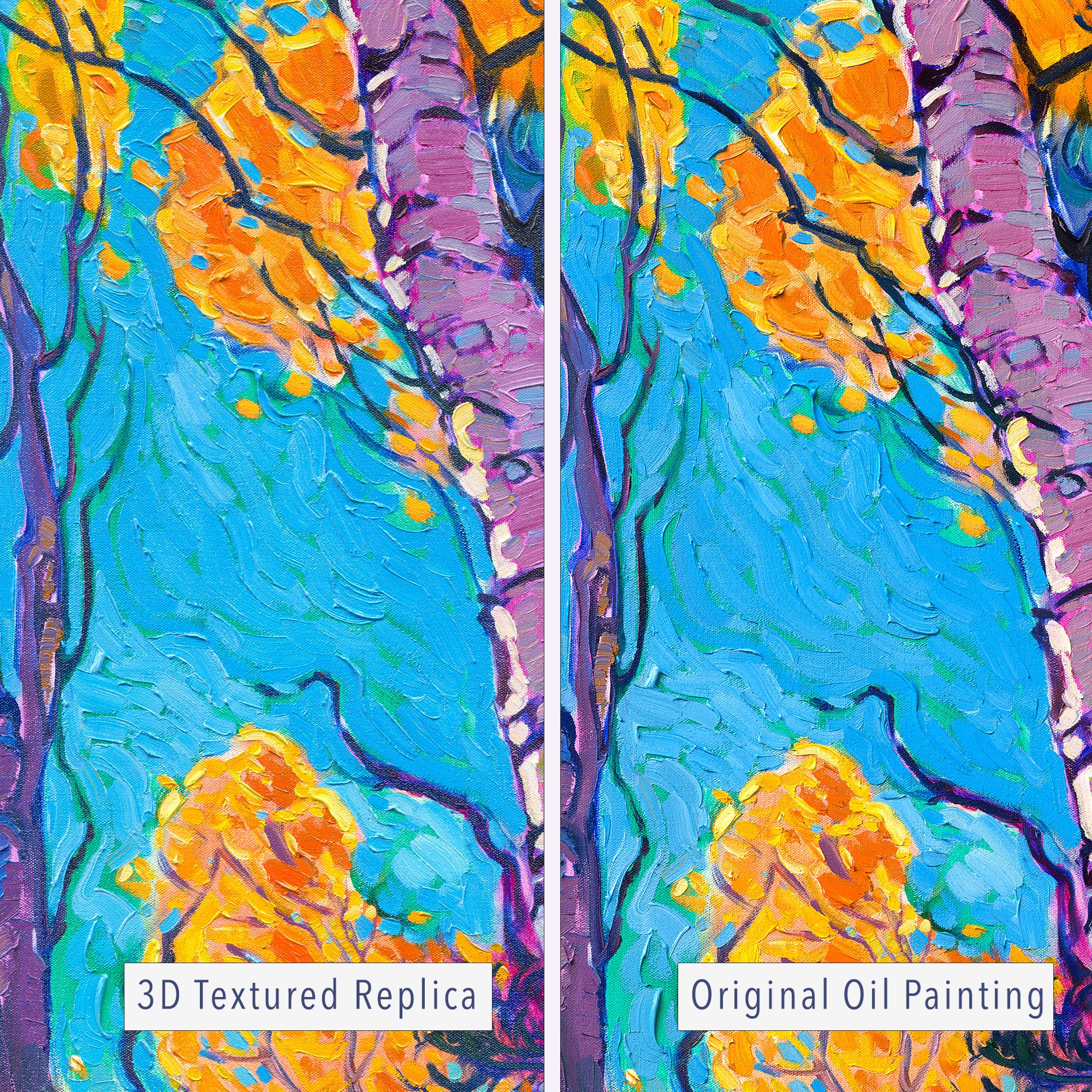 Comparison of original oil painting with 3D Textured Replica